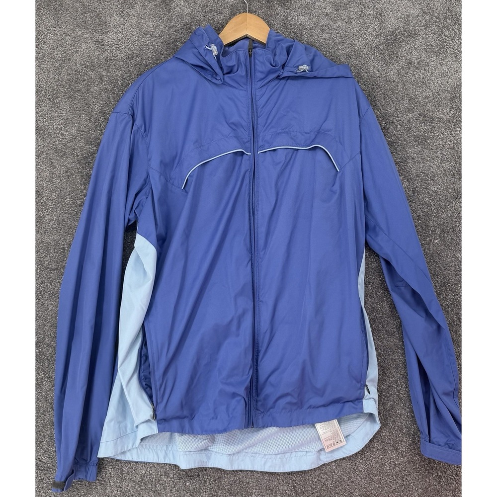 Vtg Nike ACG Clima Fit-Fit women's hooded windbreaker blue colorblock 2XL Tall